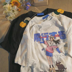 Y2k Harajuku Japanese Anime Cartoon Print T-shirt High Street Casual