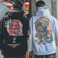 Sweatshirts Streetwear Men Women Loose Pullover Harajuku Devil Hoodie Male