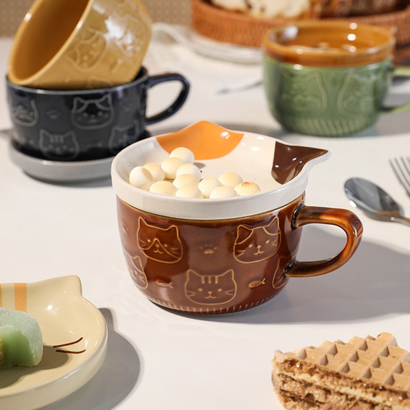 Ceramics Cute Cat Cup Gift Household Cartoon Kawaii