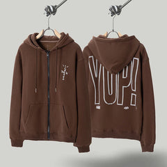Cactus Jack Fleece Zip Up - Vintage Brown Hip Hop Streetwear