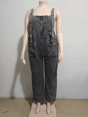 Talk Back Denim Overalls Jumpsuit