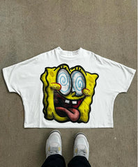 2024 New Summer Cartoon Animation Pattern T-Shirt American Casual Fashion Gothic