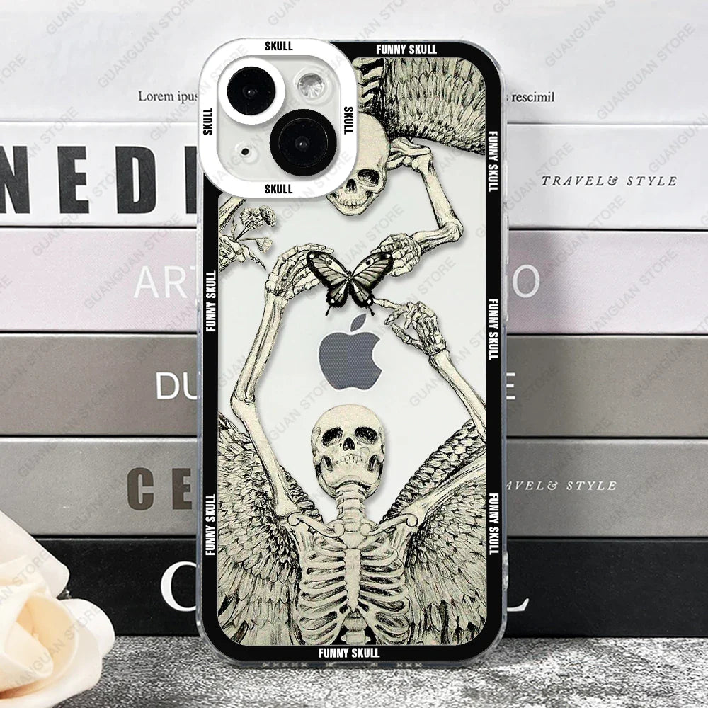 Case For iPhone Soft Cover Funny Skull