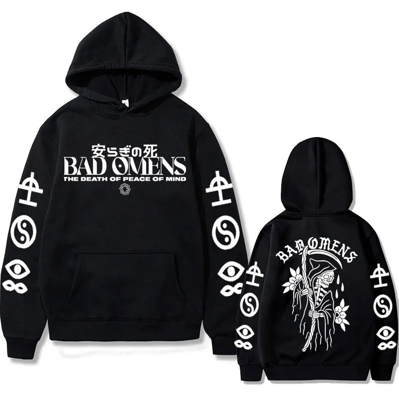 Bad Omens Band Tour Graphic Hoodie Rock Gothic Style