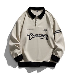 Men Oversized Contrasting Colors Lapel Hip Hop Streetwear Baseball Hoodie