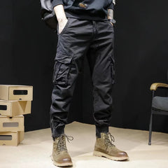 Spring Autumn Men New Casual Pants Trendy Workwear American Retro Tactical Multi Pocket