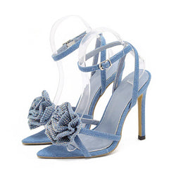 Blue Rose Denim Heels
