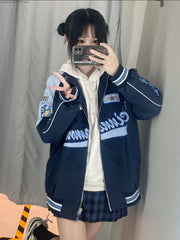 Jacket Oversize Sweatshirt  Japanese Fashion Bomber Jacket Women