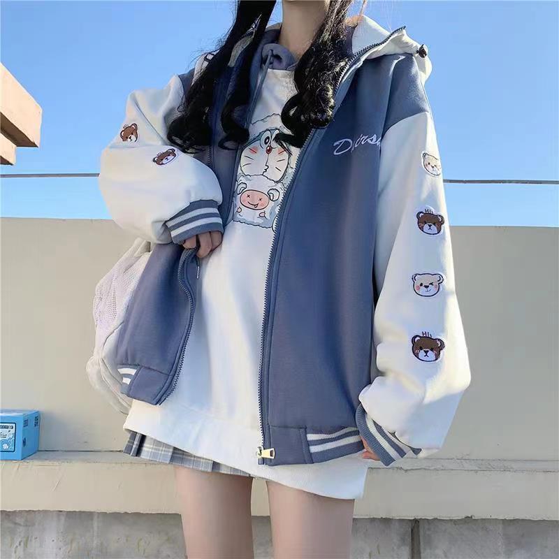 Spring Women's Y2K Hooded Pink Baseball Jacket Embrace Harajuku Casual and Korean Oversized Streetwear Chic