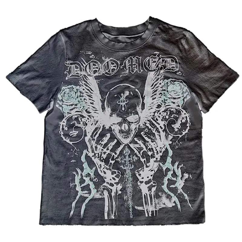 Retro Skull Women T-Shirt Oversize