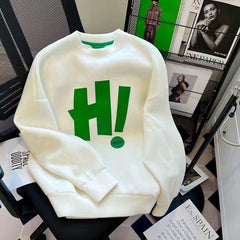 Pure Cotton Letter Pullover Sweater Women's Spring and Autumn Fashion