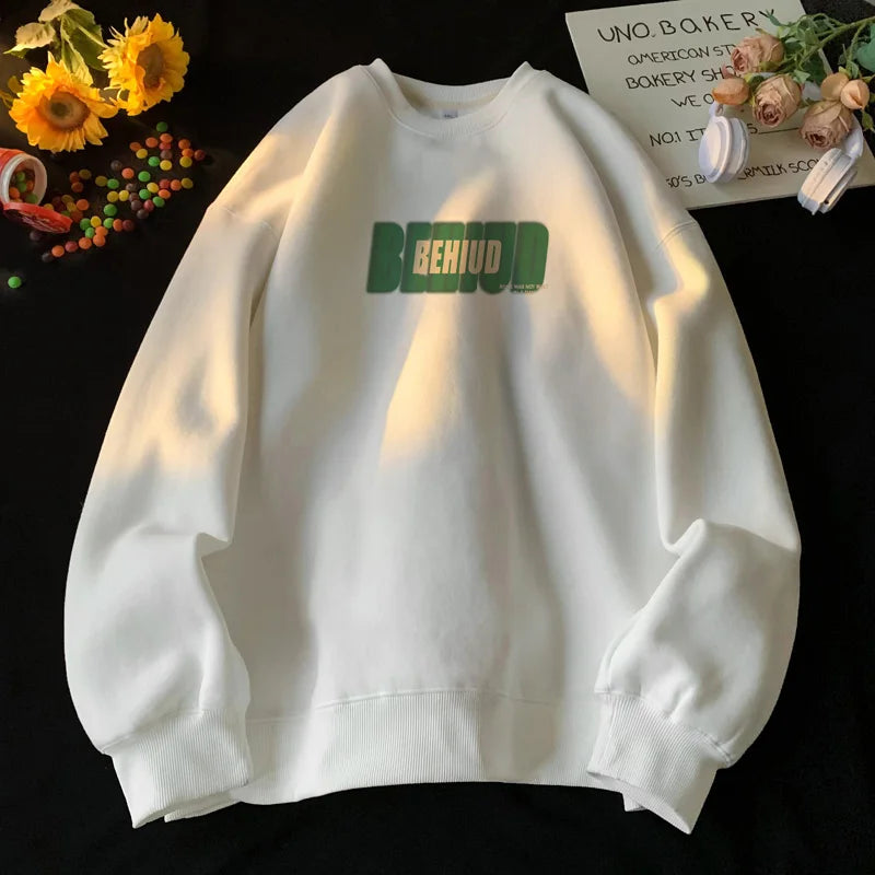 2023 Round Neck Letter Print Hoodies Casual Couple Clothing