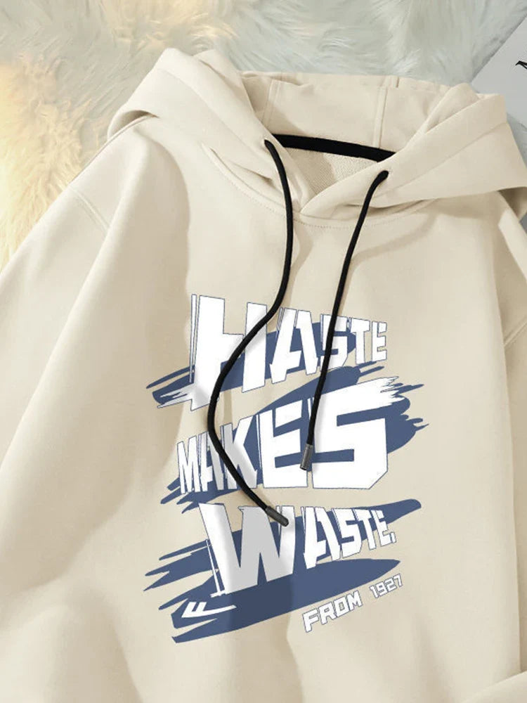 Men's Hoodie Hip Hop Haste Makes Waste Trendy Y2K Letter