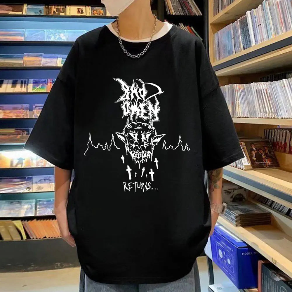 Horror Bad Omens Men T-Shirt Gothic Fashion