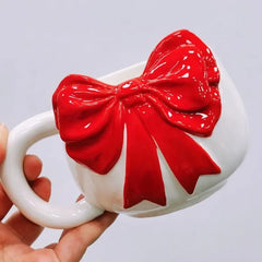 Cute Hand-painted Bowknot Ceramic Mug