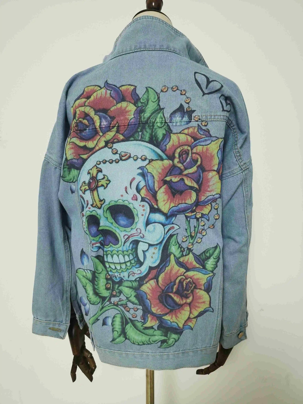 Skull Jacket Women Streetwear Fashion Printed Denim for Women