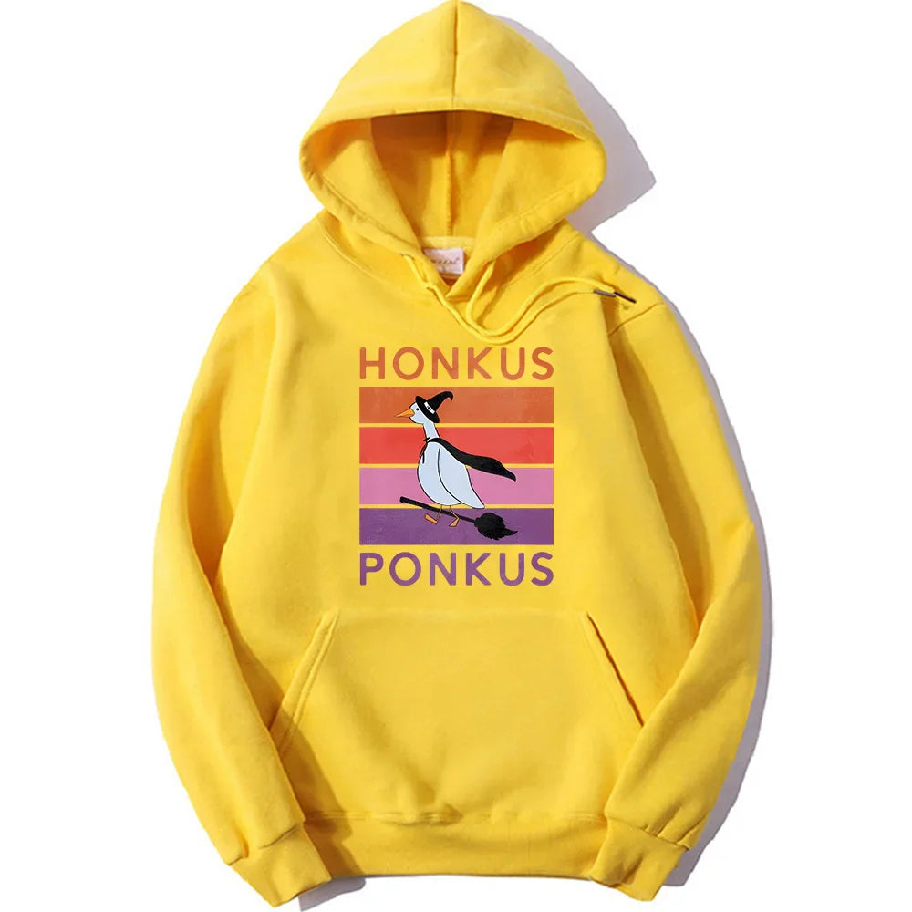 Honkus Ponkus Goose Print Women Hoodie Casual