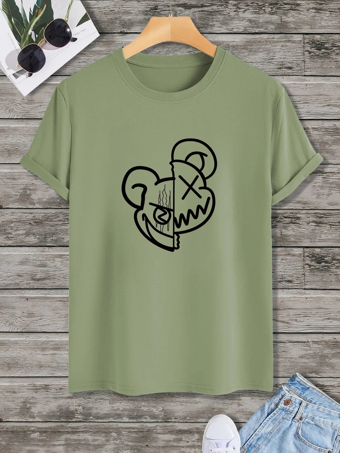 Men's Tees Cartoon Graphic Print Tops