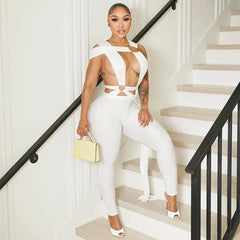 Hardware Backless Jumpsuit