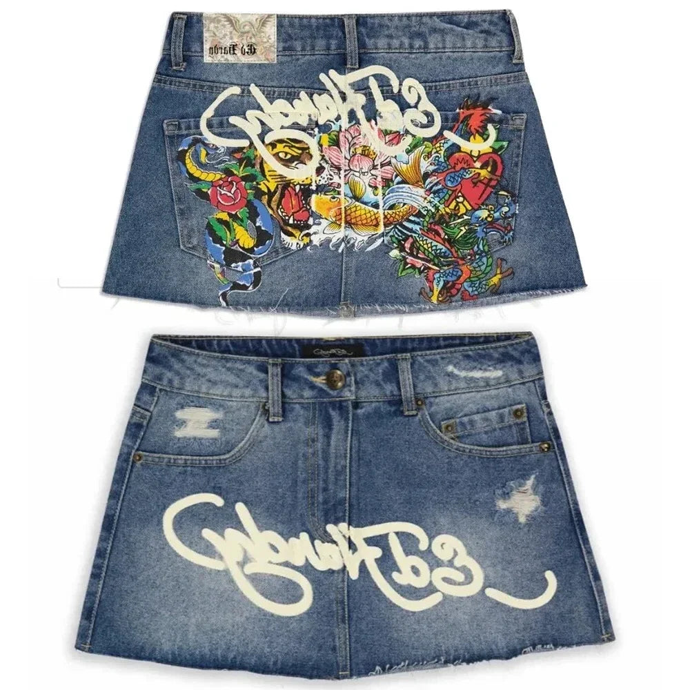 Love Kills Ed Hardy Mini Skirt