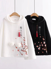 2023 Spring Harajuku Floral Hoodie - Vintage Style for Women