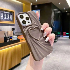 Retro Folds 3D Love Heart Cover for iPhone