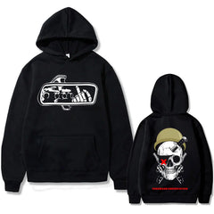 Hoodie Skeleton Graphic Print Hoodies Oversized Sweatshirt Vintage Streetwear