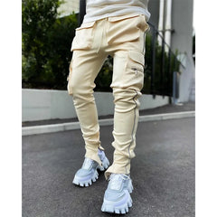 Men's Workwear Pants Elastic Reflective Sports Fitness