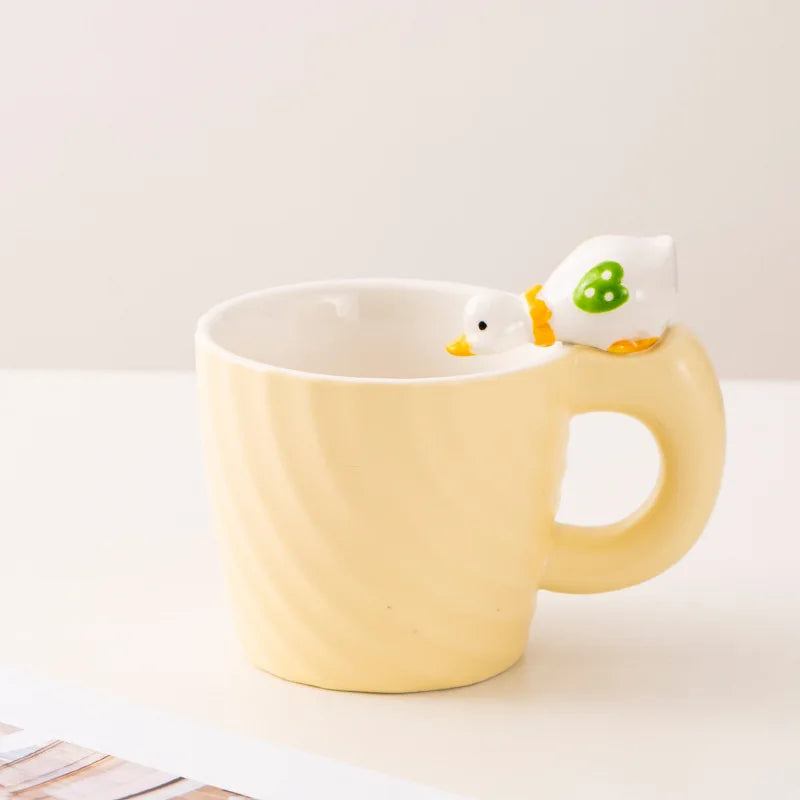 Cartoon Cat Ceramic Cup Creative Hand Painted High Temperature Resistant Mug Dormitory