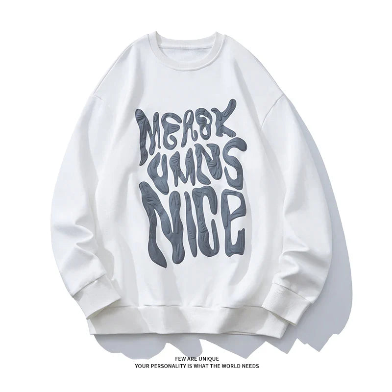 Autumn Letter Print Sweatshirt Harajuku Pullover Streetwear Youthful Vitality