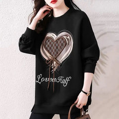 Pure Cotton Fashionable Long Sweatshirt in Autumn and Winter New Popular Harajuku