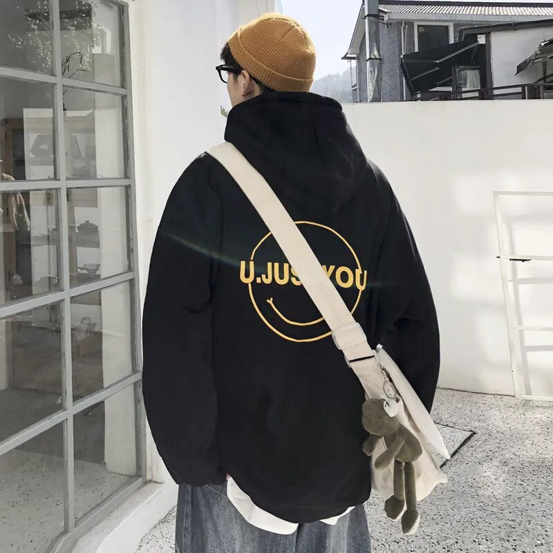 2023 Autumn New Men Oversized Hoodie Loose Hip Hop Style with Letter Print