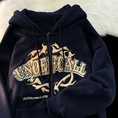 Hoodie Women Clothes Full Gothic Web Sweatshirt Grunge Oversized