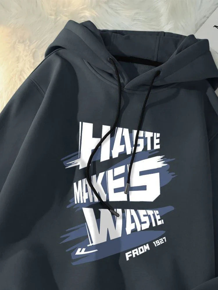 Men's Hoodie Hip Hop Haste Makes Waste Trendy Y2K Letter