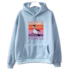Honkus Ponkus Goose Print Women Hoodie Casual