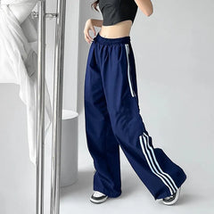 Streetwear Baggy Wide Leg Cargo Pants Bf Y2K High Waist