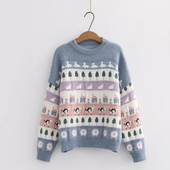 Kawaii Y2K Women's Oversized Cartoon Sweater