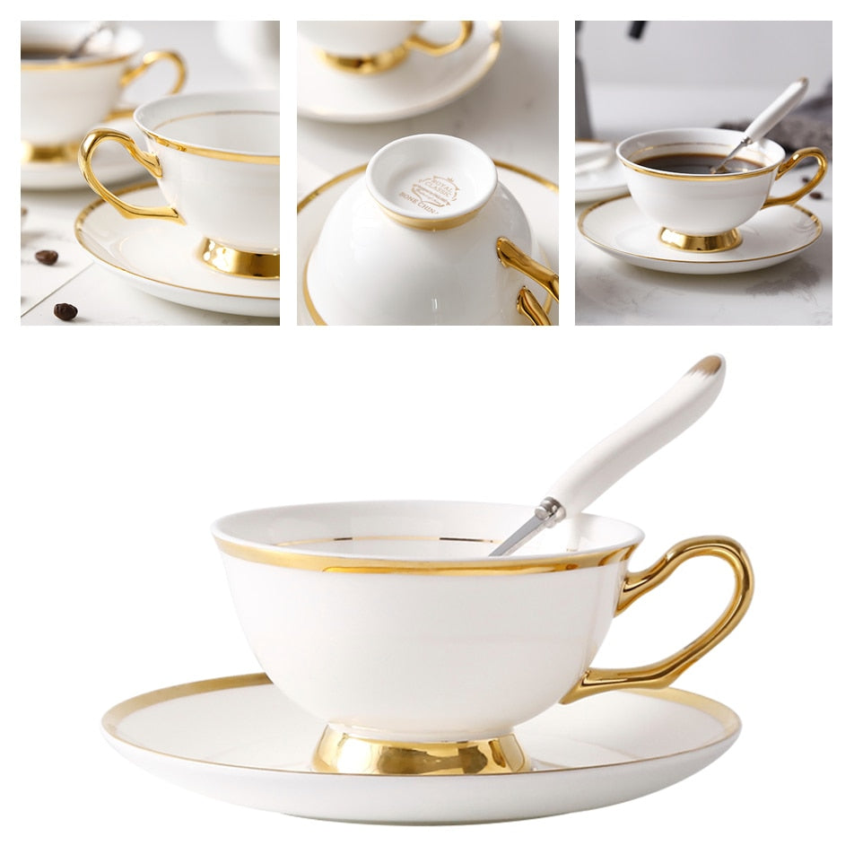 Coffee Cup Saucer Spoon Set Ceramic Mug Tea Cup Cafe