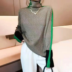 Chic Sexy Turtleneck Knitted Sweater for Women Slim Fit Popular Sweet Style