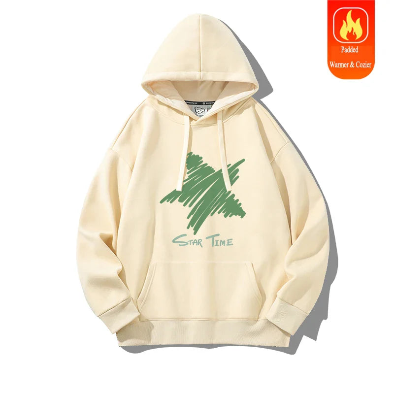 Star-YRYT Women's Vintage Hoodie Print Drawstring