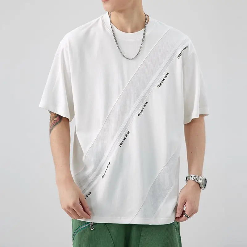 Men's Clothing 2024 New Oversized Casual Tops All-match Tee Shirt