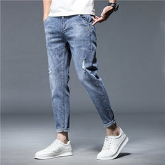 Men Trousers Streetwear Design Denim Pants Korea Casual