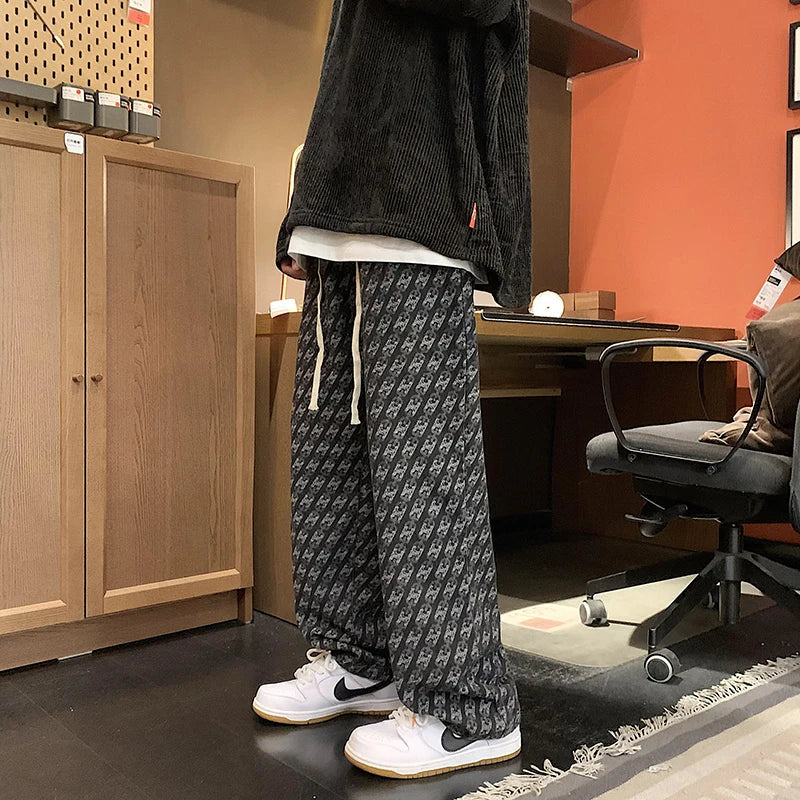 Men's Pants Plaid Scratch Jeans Streetwear