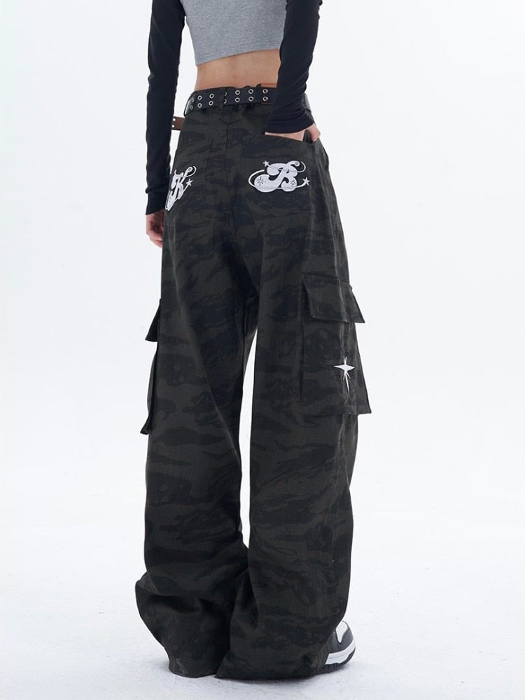 Y2K Vintage Camouflage Cargo Pants Women's Streetwear