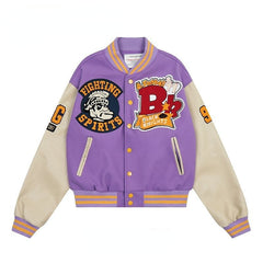 Men Hip Hop Baseball Jackets with Letter Print