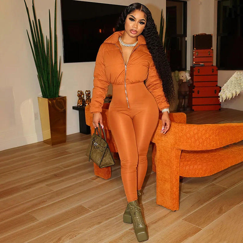 New Dimension Bubble Coat Jumpsuit