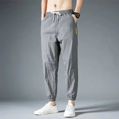 Casual Ice Silk Sports Loose Fashion 2024 Streetwear Men Pants