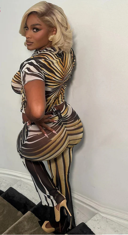 Stripe Flare Pants Set