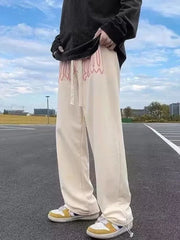Men American Letter Print Joggers Hip Hop Drawstring Sweatpants