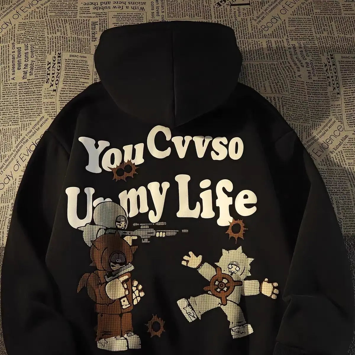 Retro Hiphop Sweater Letter Anime Lovers on High Street streetwear y2k